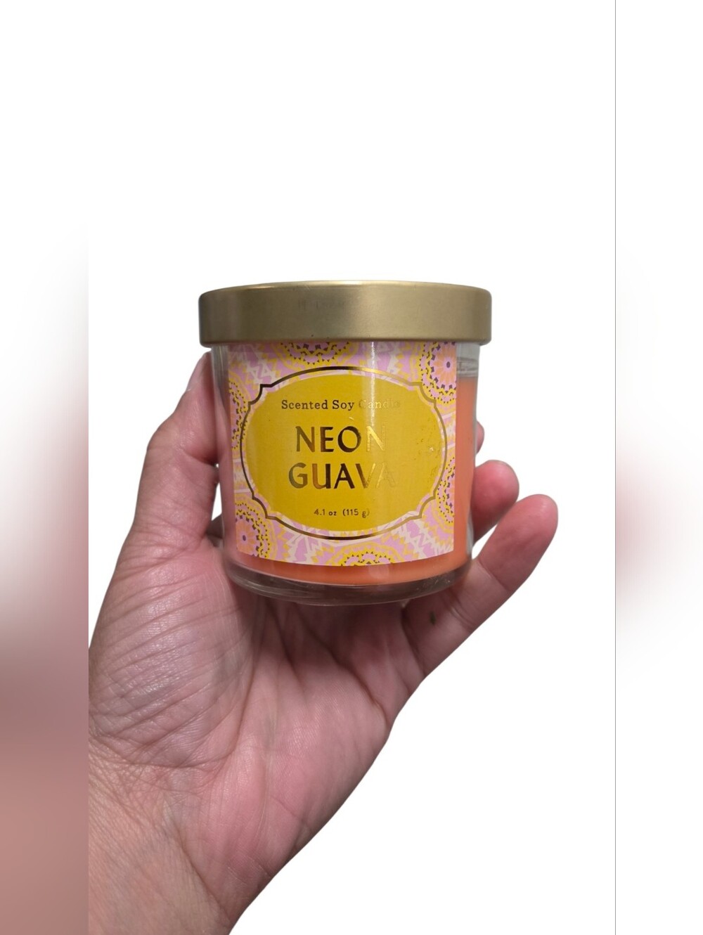 Target Neon Guava Scented Soy Candle
